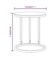 vidaXL Side Table Gold and Black 17.7" Tempered Glass