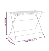 vidaXL Folding Bistro Table 39.4"x21.3"x28" Solid Wood Acacia and Steel