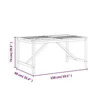 vidaXL Patio Dining Table 59.1"x35.4"x29.1" Solid Wood Acacia