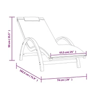 vidaXL Sun Lounger with Pillow White Textilene and Solid Wood Poplar
