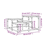 vidaXL Coffee Table Black 26.8"x26.8"x15.7" Engineered Wood