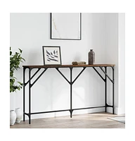 vidaXL Console Table Brown Oak 55.1"x9.1"x29.5" Engineered Wood