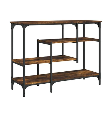 vidaXL Console Table with Shelves Smoked Oak 39.4"x13.8"x29.5"