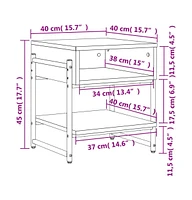 vidaXL Coffee Table Smoked Oak 15.7"x15.7"x17.7" Engineered Wood