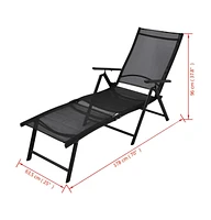 vidaXL Folding Sun Lounger Aluminum Black