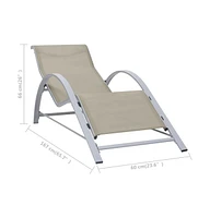 vidaXL Sun Loungers 2 pcs with Table Aluminum Cream