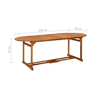 vidaXL Patio Dining Table 86.6"x35.4"x29.5" Solid Acacia Wood