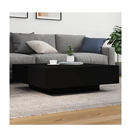 vidaXL Coffee Table with Led Lights Black 39.4"x39.4"x12.2"