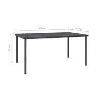 vidaXL Patio Dining Table Anthracite 59.1"x35.4"x29.1" Steel