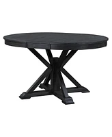 Slickblue Retro Extendable Dining Table with 12-Inch Leaf for Functional and Living Room Spaces