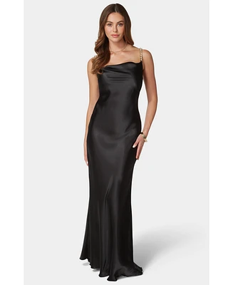 Bebe Women's Satin Maxi Chain Dress