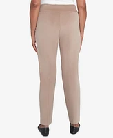 Alfred Dunner Women's Telluride Modern Corduroy Faux Fly Front Short Length Pants