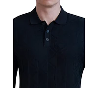 Karl Lagerfeld Paris Men's Embossed Sweater Polo