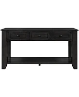 Slickblue 55'' Modern Console Table Sofa for Living Room with 3 Drawers and 1 Shelf