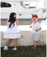 Bits & Bows Boys Soccer Baseball Hat in Red