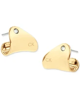 Calvin Klein Gold-Tone Stainless Steel Pave Stud Earrings