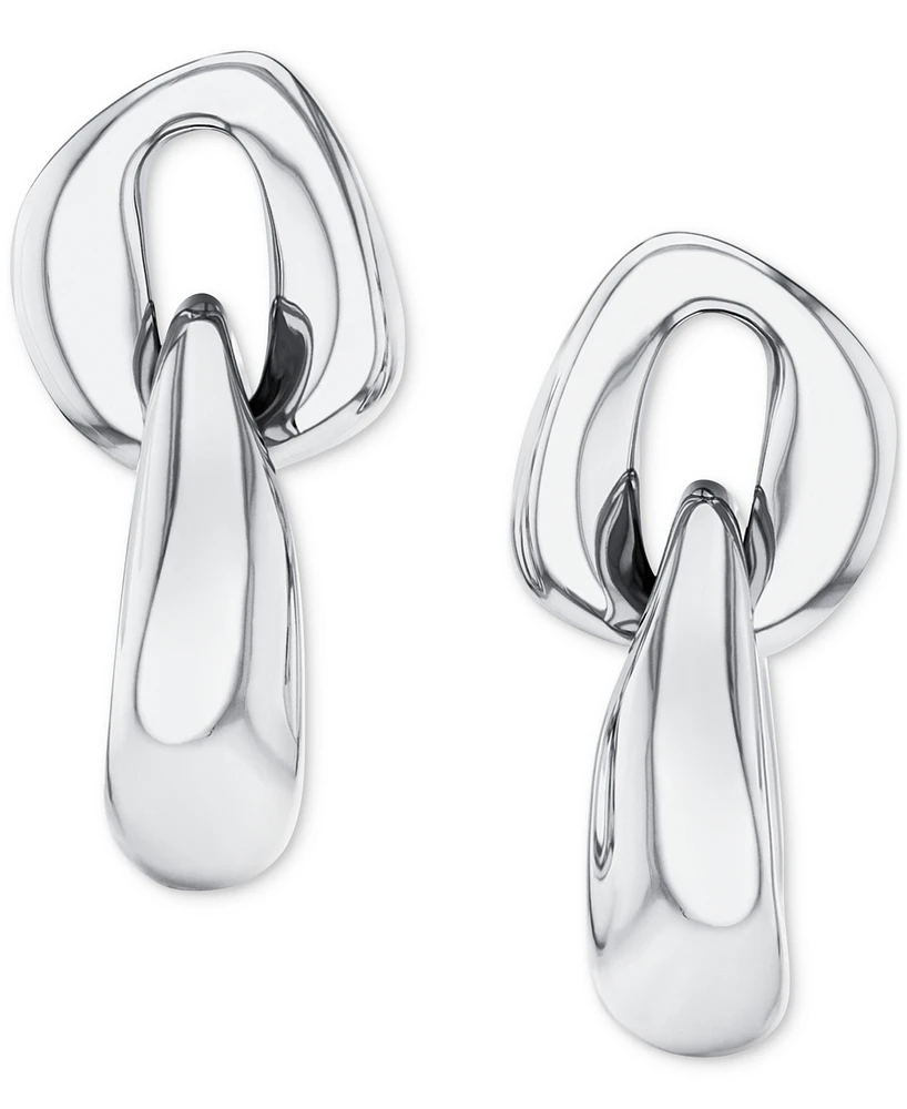 Calvin Klein Stainless Steel Chunky Link Drop Earrings