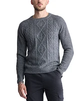 Buffalo David Bitton Men's Wallaby Nep Yarn Cable Knit Crewneck Sweater