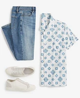 Sun Stone Mens Leblanc Regular Fit Geo Print Button Down Camp Shirt Arroyo Slim Fit Jeans Exclusively At Macys