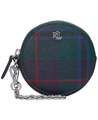 Lauren Ralph Lauren Crosshatch Leather Small Round Pouch