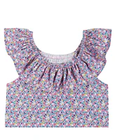 Andy & Evan Little Girls Toddler/Child Flower Print Ruffle Tee