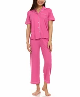 Flora by Nikrooz Women's Annie Notch Top and Capri Pajama Set