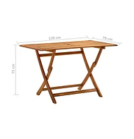 vidaXL Folding Patio Table 47.2"x27.6"x29.5" Solid Wood Acacia