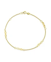 Bling Jewelry Delicate Multi Charm Love Knot Infinity Anklet Ankle Bracelet For Women Link Chain 14K Gold Plated .925 Sterling Silver 9