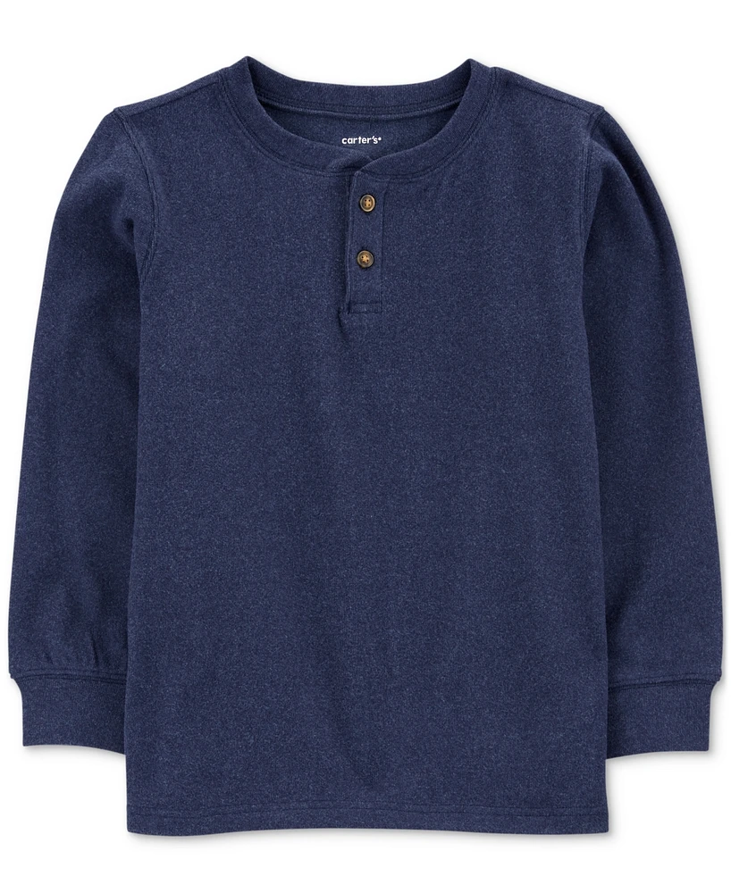 Carter's Little & Big Boys Drop Needle Long-Sleeve Henley T-Shirt