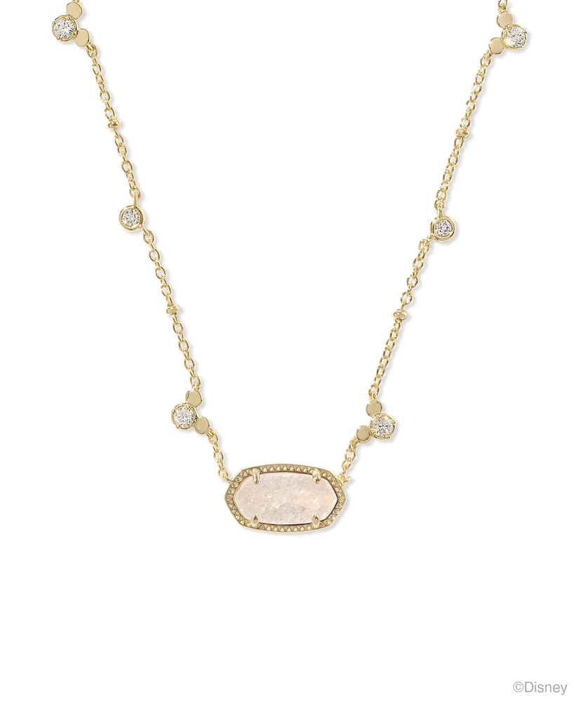 Kendra Scott 14k Gold-Plated Cubic Zirconia Mickey Mouse Drusy Stone 14" Adjustable Pendant Necklace