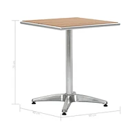 vidaXL Patio Table Silver 23.6"x23.6"x27.6" Aluminum and Wpc