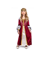 Dress Up America Regal Queen Gown & Crown Costume Set - Kids Girls