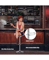 Sugift Set of 2 Modern Design Adjustable Pu Leather Backless Bar Stools