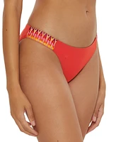 Becca Women's Fiesta Side-Tab Scoop Bikini Bottoms