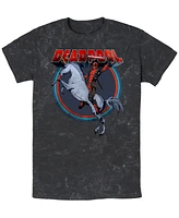 Fifth Sun Mens Deadpool On Unicorn Short Sleeve Mineral Wash Tee