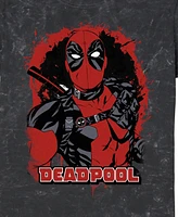 Fifth Sun Mens Painted Deadpool Short Sleeve Mineral Wash Tee