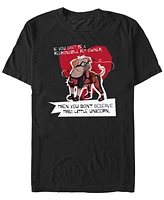 Fifth Sun Mens Dogpool Little Unicorn Short Sleeve T-Shirt