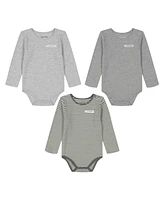 Calvin Klein Baby Boy Long Sleeve Drop Needle Bodysuits, 3-Piece Set