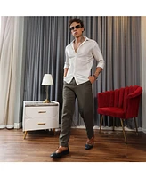 Men's Daisy White Metallic Pleated Shirt