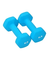 BalanceFrom Fitness 3, 5, and 8 Pound Neoprene Coated Dumbbell Set with Stand