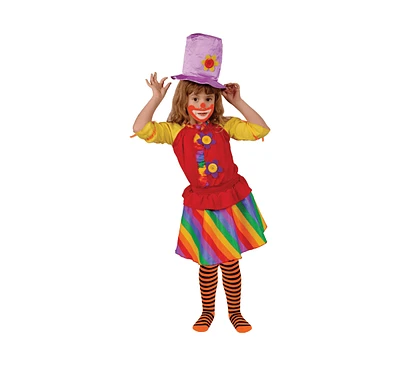 Dress Up America Clown Dress & Hat Costume Set - Kids Girls