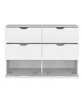 Houma Dresser 30"H, 4 Drawer Dresser with 2 Lower Cabinets, Drawer Chest