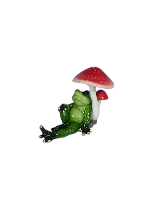 Fc Design 5"W Frog Sitting against Mushroom Figurine Decoration Home Decor Perfect Gift for House Warming, Holidays and Birthdays