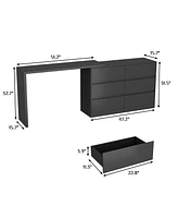Homsee 6-Drawer L-Shaped Chest of Drawers with Rotatable Desktop
