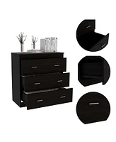 Capri Dresser 33"H, Three Drawer, Superior Top, Metal Handles
