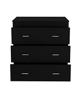 Depot E-Shop Capri Dresser 33"H, Three Drawer, Superior Top, Metal Handles