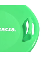 Slippery Racer Downhill Pro Adults & Kids Saucer Disc Snow Sled, Green (2 Pack)