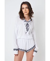 Creea the Label Women's Ruffle Long Sleeve Romper