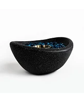 Slickblue Tabletop Fire Pit - Black: Portable Concrete Mini Fire Bowl, Outdoor & Indoor Ethanol Fireplace, Smokeless Design for Personal Use