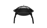 Slickblue 22" Four - legged Folding Iron Brazier Wood Burning Fire Pit Decoration for Backyard Poolside